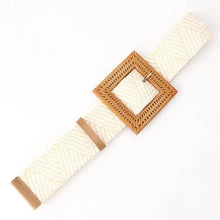 Load image into Gallery viewer, Round Women Waist Belt Classic Wooden Buckle Casual Style Buckle Simple Lightweight Waist Dress Band
