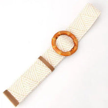Load image into Gallery viewer, Round Women Waist Belt Classic Wooden Buckle Casual Style Buckle Simple Lightweight Waist Dress Band
