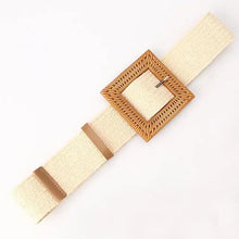 Load image into Gallery viewer, Round Women Waist Belt Classic Wooden Buckle Casual Style Buckle Simple Lightweight Waist Dress Band

