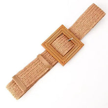 Load image into Gallery viewer, Round Women Waist Belt Classic Wooden Buckle Casual Style Buckle Simple Lightweight Waist Dress Band
