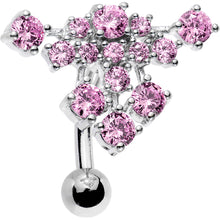 将图片加载到图库查看器，Pink Gem Set Me Up for Sparkle Top Mount Belly Ring
