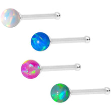 Load image into Gallery viewer, Multi Color 2.5mm Synthetic Opal Ball Nose Bone 4 Pack Set
