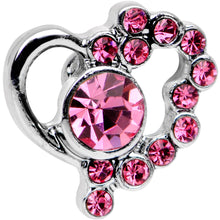 将图片加载到图库查看器，1/4 Pink Gem Heart Cluster Cartilage Tragus Earring
