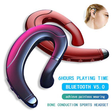 将图片加载到图库查看器，Running Sports Earphone BoneBluetooth Headphones True Wireless Earbuds with Charging Case IPX7 Waterproof Stereo Sound Earphones Built-in Mic in-Ear Headsets Deep Bass Conduction Ear Hook Bluetooth 5.0 HiFi Stereo Wireless Earphone Headset For  Headsets
