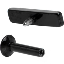将图片加载到图库查看器，1/4 9mm Black IP Rectangle Internal Thread Daith Cartilage Tragus
