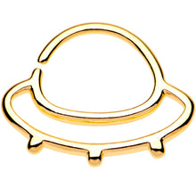 Load image into Gallery viewer, 16G 3/8 Gold Tone Outer Space UFO Septum Ring
