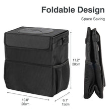 Load image into Gallery viewer, Ryhpez Car Trash Can with Lid - Car Trash Bag Hanging with Storage Pockets
