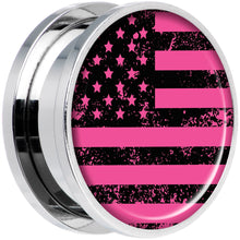 Load image into Gallery viewer, Pink American Flag Steel Screw Fit Plug Set 20mm
