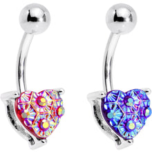 Load image into Gallery viewer, Pink Pastels and Purple Heart Orb Belly Ring Set of 5
