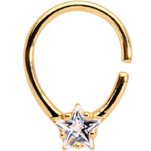 Load image into Gallery viewer, 16G Clear CZ Gold Tone Stunning Star Seamless Circular Ring
