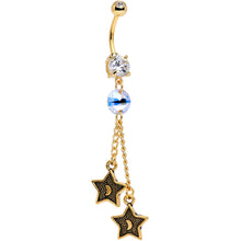 Load image into Gallery viewer, Clear Gem Starshine Dangle Belly Ring Created with Crystals
