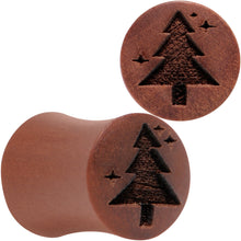 将图片加载到图库查看器，Organic Sawo Wood Christmas Tree Saddle Plug Set Sizes 8mm to 25mm
