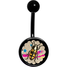 将图片加载到图库查看器，Newsprint Beetle Bug Black Belly Ring
