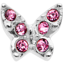 Load image into Gallery viewer, 16G Pink Gem Silver Tone Butterfly Tragus Cartilage Earring
