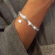 Load image into Gallery viewer, S925 Sterling Silver Chain Bracelet, Sparkling Mesh Embossing Pattern Jewelry
