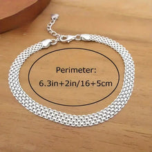 Load image into Gallery viewer, S925 Sterling Silver Chain Bracelet, Sparkling Mesh Embossing Pattern Jewelry
