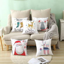 Load image into Gallery viewer, Santa Claus Cushion Cover Merry Christmas Christmas Deer Santa Claus Merry Christmas Decorative Sofa Throw Pillow Decorations For Home Christmas Ornament
