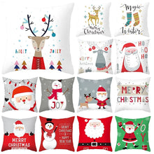 Load image into Gallery viewer, Santa Claus Cushion Cover Merry Christmas Christmas Deer Santa Claus Merry Christmas Decorative Sofa Throw Pillow Decorations For Home Christmas Ornament
