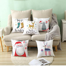 Load image into Gallery viewer, Santa Claus Cushion Cover Merry Christmas Christmas Deer Santa Claus Merry Christmas Decorative Sofa Throw Pillow Decorations For Home Christmas Ornament
