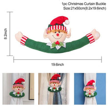 Load image into Gallery viewer, Santa Claus Elk Christmas Curtain Decor Merry Christmas Decor For Home Christmas Ornaments Gift Curtain Tieback Santa Curtain Buckle Tieback Curtain Holder Fastener Doll Wine Bottle Topper for Home Window Decorations
