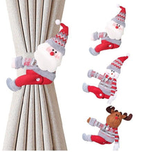 Load image into Gallery viewer, Santa Claus Elk Christmas Curtain Decor Merry Christmas Decor For Home Christmas Ornaments Gift Curtain Tieback Santa Curtain Buckle Tieback Curtain Holder Fastener Doll Wine Bottle Topper for Home Window Decorations
