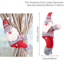 Load image into Gallery viewer, Santa Claus Elk Christmas Curtain Decor Merry Christmas Decor For Home Christmas Ornaments Gift Curtain Tieback Santa Curtain Buckle Tieback Curtain Holder Fastener Doll Wine Bottle Topper for Home Window Decorations
