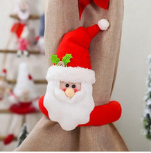 Load image into Gallery viewer, Santa Claus Elk Christmas Curtain Decor Merry Christmas Decor For Home Christmas Ornaments Gift Curtain Tieback Santa Curtain Buckle Tieback Curtain Holder Fastener Doll Wine Bottle Topper for Home Window Decorations
