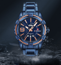 Load image into Gallery viewer, Men's  Luxury Stainless steal Waterproof Watch With Day And Date Display Unique Design Perfect Gift In Modern Metal Men  Wrist Watch Design
