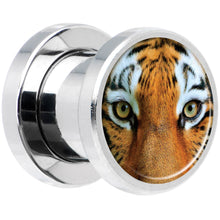 Load image into Gallery viewer, Full Color Tiger Eyes Steel Screw Fit Plug Set 0G
