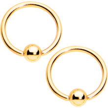 Load image into Gallery viewer, 14G Rainbow Gem Star Gold Tone BCR Ring Barbell Nipple Ring Set
