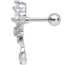 将图片加载到图库查看器，1/4 Clear Gem Cascade Right Cartilage Earring
