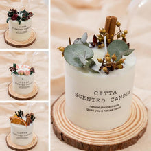 将图片加载到图库查看器，Scented Candle Gift Box With Tray Cover Soy Wax Candle New Year Gift Creative Glass Romantic Scented Candle  Balancing Healing Candle Natural Soy Wax White Natural Scented Purifying Candle for Aromatherapy
