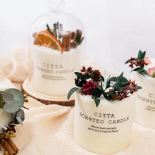 将图片加载到图库查看器，Scented Candle Gift Box With Tray Cover Soy Wax Candle New Year Gift Creative Glass Romantic Scented Candle  Balancing Healing Candle Natural Soy Wax White Natural Scented Purifying Candle for Aromatherapy
