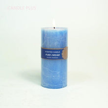 Load image into Gallery viewer, Scented Candles Soy Wax Coconut Oil Smokeless Blue Pillar Candles Smokeless Clean Burning Décor for Home Wedding Church Events
