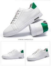 将图片加载到图库查看器，School Casual Leather Mens Sneakers Fashion Flat Outdoor Sneakers Classic Sports Flat Low Top Sneaker Lace-up Fashion Walking Jogging Non Slip Athletic Comfortable Mens Sneakers
