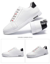 将图片加载到图库查看器，School Casual Leather Mens Sneakers Fashion Flat Outdoor Sneakers Classic Sports Flat Low Top Sneaker Lace-up Fashion Walking Jogging Non Slip Athletic Comfortable Mens Sneakers
