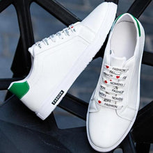 将图片加载到图库查看器，School Casual Leather Mens Sneakers Fashion Flat Outdoor Sneakers Classic Sports Flat Low Top Sneaker Lace-up Fashion Walking Jogging Non Slip Athletic Comfortable Mens Sneakers
