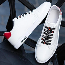 将图片加载到图库查看器，School Casual Leather Mens Sneakers Fashion Flat Outdoor Sneakers Classic Sports Flat Low Top Sneaker Lace-up Fashion Walking Jogging Non Slip Athletic Comfortable Mens Sneakers
