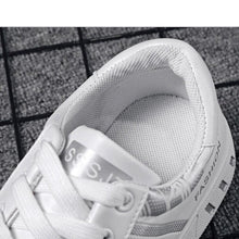 将图片加载到图库查看器，School Casual Leather Mens Sneakers Fashion Flat Outdoor Sneakers Classic Sports Flat Low Top Sneaker Lace-up Fashion Walking Jogging Non Slip Athletic Comfortable Mens Sneakers
