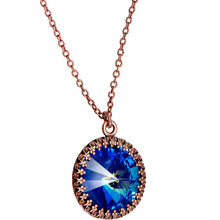 将图片加载到图库查看器，Handmade Blue Bombastic Necklace Created with Crystals
