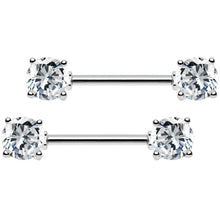 Load image into Gallery viewer, 14G 9/16 Multi Color Gem Fun Barbell Nipple Ring Pack Set of 6
