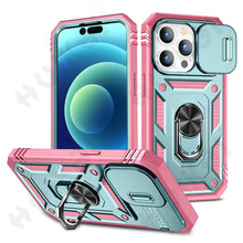 Load image into Gallery viewer, Screen Protector And Kickstand Heavy Duty Protection Shockproof Case for iPhone Slide Camera Case For iPhone 14 Pro Max 14 Plus 13 Pro 12 Build in 360 Degree Rotate Kickstand iPhone Cases
