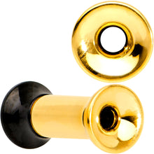 Load image into Gallery viewer, Gold PVD Black Two Tone Screw Fit Tunnel Plug Set 3mm to 16mm
