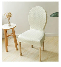 将图片加载到图库查看器，Seat Covers for Dining Room Chairs Stretch Round Home Seat Cover Jacquard Spandex Slipcovers Protector Case Chair Cover Stretch for Kitchen Hotel Banquet Stool Cover
