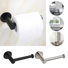Load image into Gallery viewer, Self-Adhesive Stainless Steel Toilet Roll Paper Holder Organizers Bar Towel Ring Rail Rack Non-Drilling Toilet Accessories Toilet Paper Holder Wall Mounted Stainless Steel Toilet Roll Holder Brushed Nickel Toilet Tissue Holder For Bathroom
