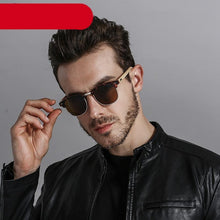 Load image into Gallery viewer, Semi Rimless Frame Driving Sunglasses Men Black Business Design Sun Glasses Stylish Cool Polarized Sunglasses For Men  Retro Frame New Driving Sunglasses Outdoor Round Shaped Elegant Shades  Comfortable Eyewear
