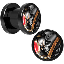 Load image into Gallery viewer, Wake the Dead Grim Reaper Halloween Black Anodized Plug Set 5mm to 16mm
