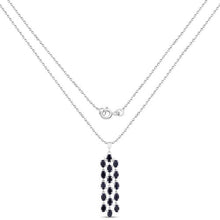 Load image into Gallery viewer, 7.68 Carat Genuine Blue Sapphire .925 Sterling Silver Pendant
