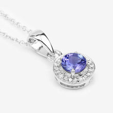 Load image into Gallery viewer, 1.05 Carat Genuine Tanzanite and White Topaz .925 Sterling Silver Pendant

