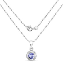 Load image into Gallery viewer, 1.05 Carat Genuine Tanzanite and White Topaz .925 Sterling Silver Pendant
